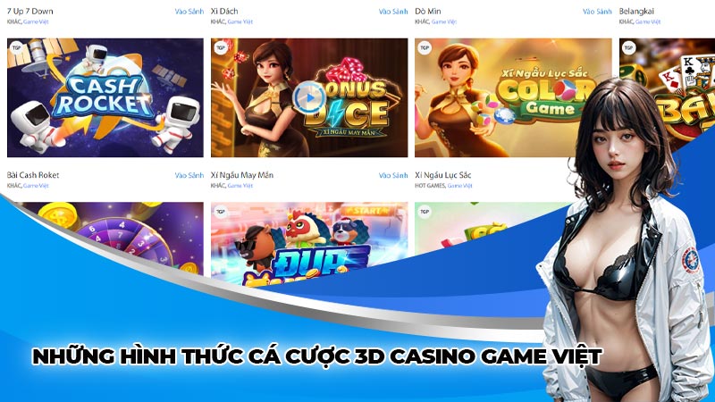 Những hình thức cá cược 3D casino game việt tại Fun88